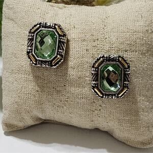 Brighton Rare vintage retired lime Dagmar mixed metals post stud Earrings‎